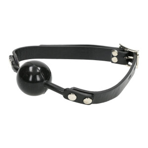 Sensitive Gag - Silikon Ballknebel schwarz - abschließbar