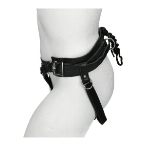 Luxus Strap-On Harness aus Leder Schwarz