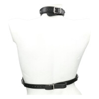 Harness aus Leder mit D-Ringen - mit Ziernaht