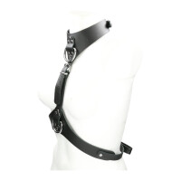 Harness aus Leder mit D-Ringen - robust
