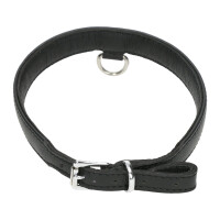 Leder-Halsband mit kleinem D-Ring schwarz