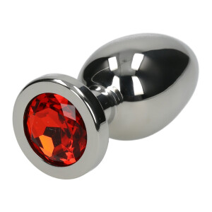 Eufory Crystal Flare Premium Plug - Edelstahl Small Ruby Red