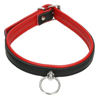 Halsband der O -  Slim Line Schwarz/Rot