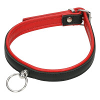 Halsband der O -  Slim Line Schwarz/Rot