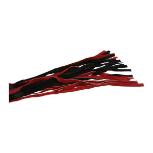Flogger aus Veloursleder mit handschlaufe Rot/Schwarz