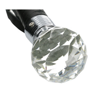 Luxus Flogger aus Leder mit klarem Schmuckkristall 