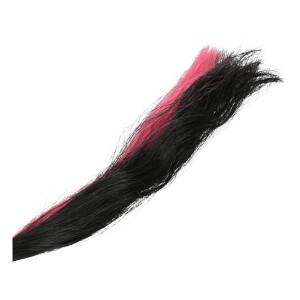 Premium Rosshaarpeitsche mit Edelstahlgriff - Schwarz/Pink