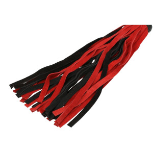 Flogger rot/schwarz Leder medium