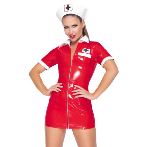 Krankenschwestern-Lackkleid M
