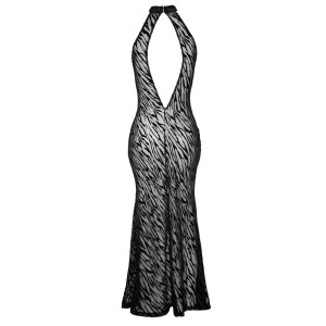 Noir - transparentes Kleid mit tiefem V-Ausschnitt S