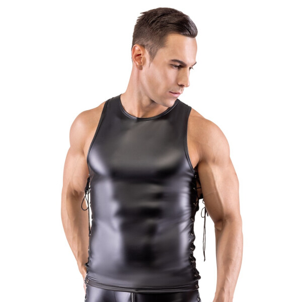 Wetlook Herren-Top mit Schnürung S