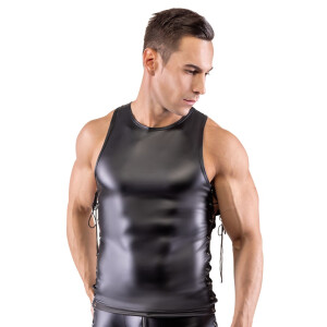 Wetlook Herren-Top mit Schnürung XL