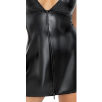 Noir - Wetlook Neckholder-Kleid S