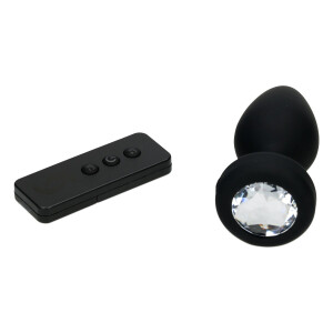 Remote Vibro-Plug mit Schmuckkristall 