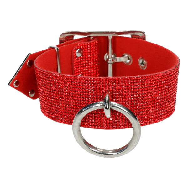 Lorand Lajos - Crystal Collar mit O-Ring Ruby Red