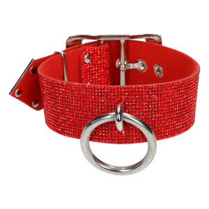 Lorand Lajos - Crystal Collar mit O-Ring Ruby Red