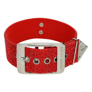 Lorand Lajos - Crystal Collar mit O-Ring Ruby Red