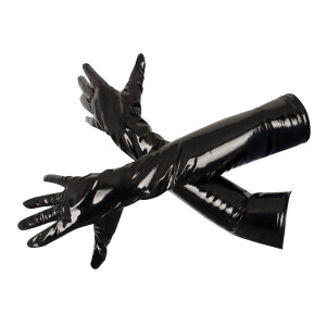 Lack-Handschuhe mit Stretch L